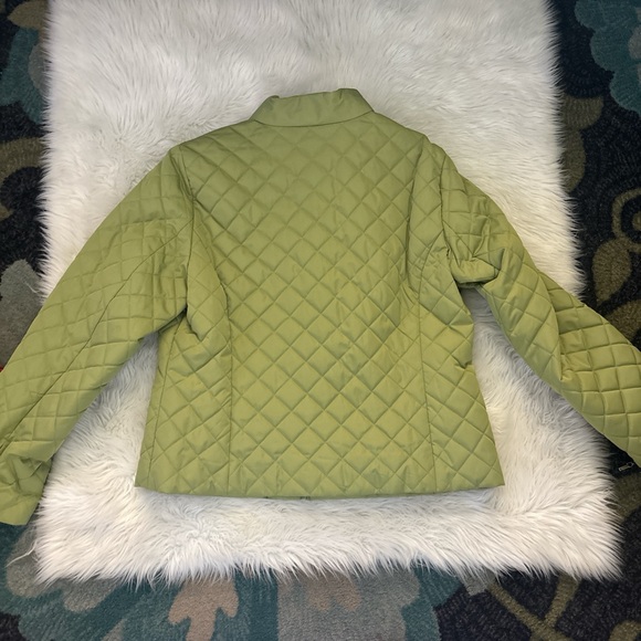 Olive Quilted Puffer Jacket for Women - Picture 3 of 6